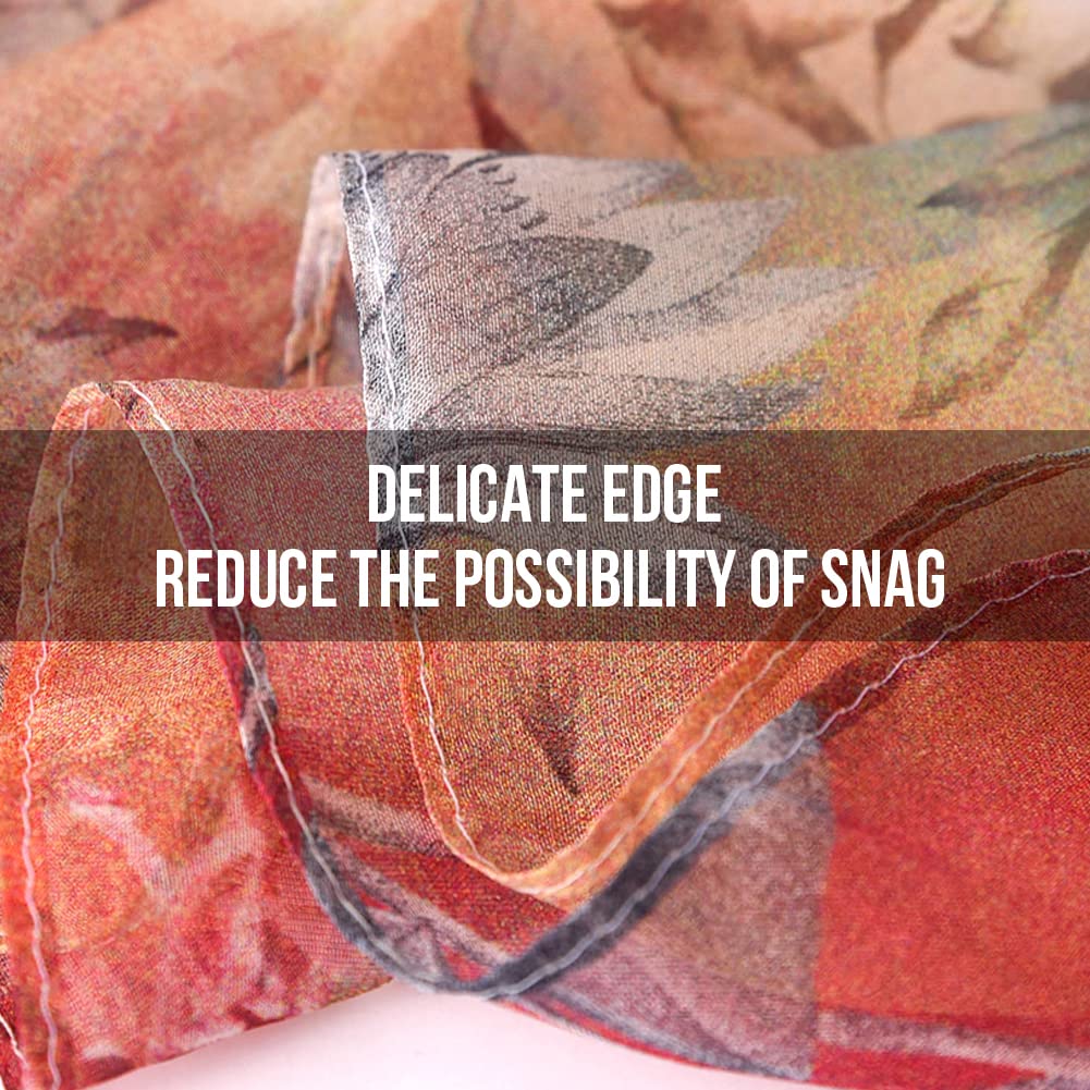 STORY OF SHANGHAI Sciarpa di 100% Seta da Donna Foulard Chiffon con Fantasie Orientale Semi-Trasparente