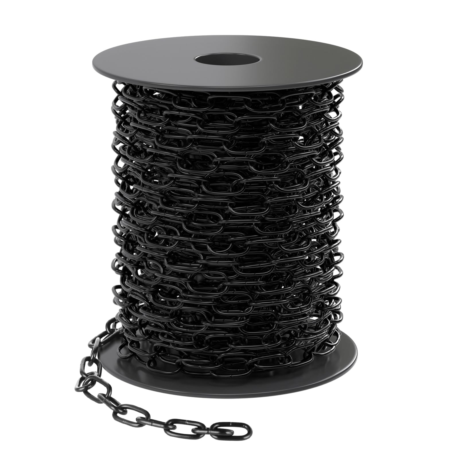 MOLIGOU Rouleau de chaîne de suspension en métal noir de 0,5 cm, chaîne légère de 10,1 m avec bobine, longueur réglable pour lampes suspendues, plantes, mangeoires à oiseaux