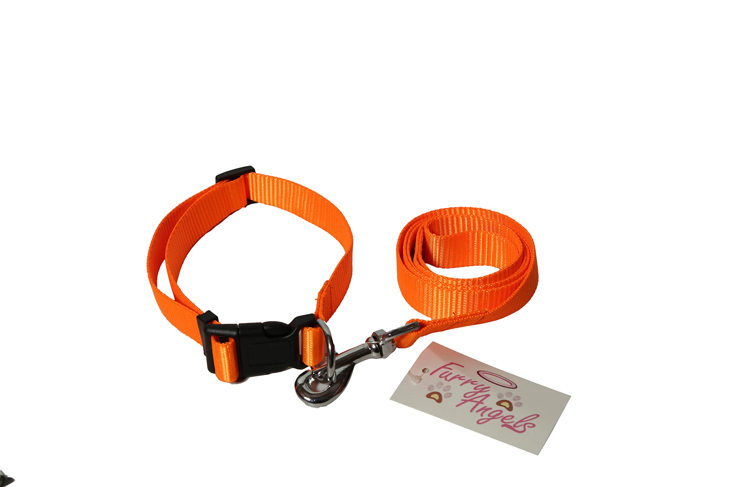 Furry Angels Collar with Leash for Large Dogs Breed Adjustable Polyester - Super Soft Breathable Material - Large (Orange) (B08P9SW4FG) Amazon Price History, Amazon Price Tracker