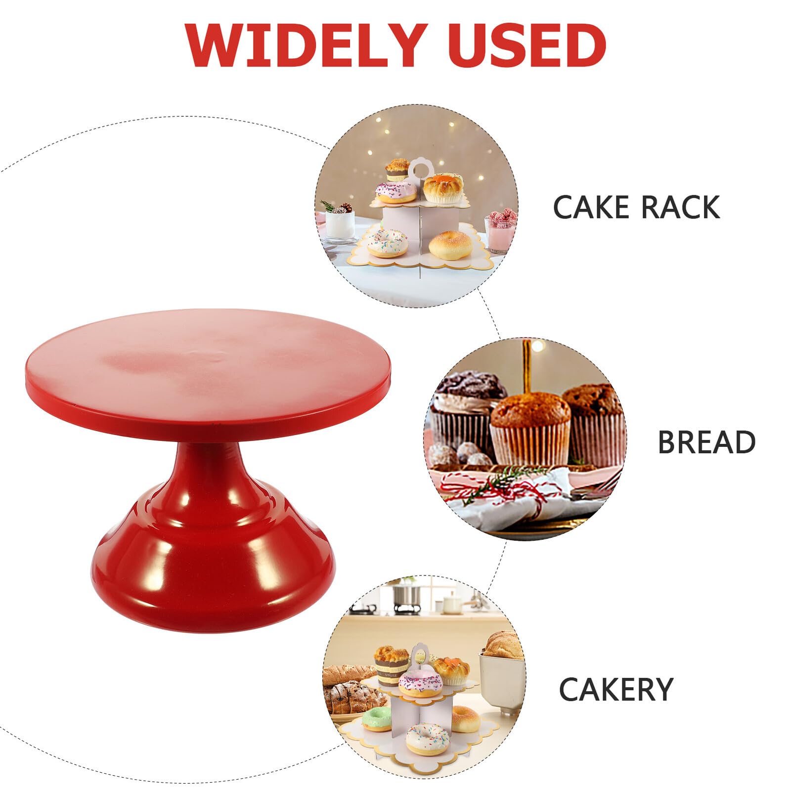 Ciieeo Soporte redondo de color rojo para cupcakes y frutas de mostrador, elegante soporte para tartas de boda o fiesta