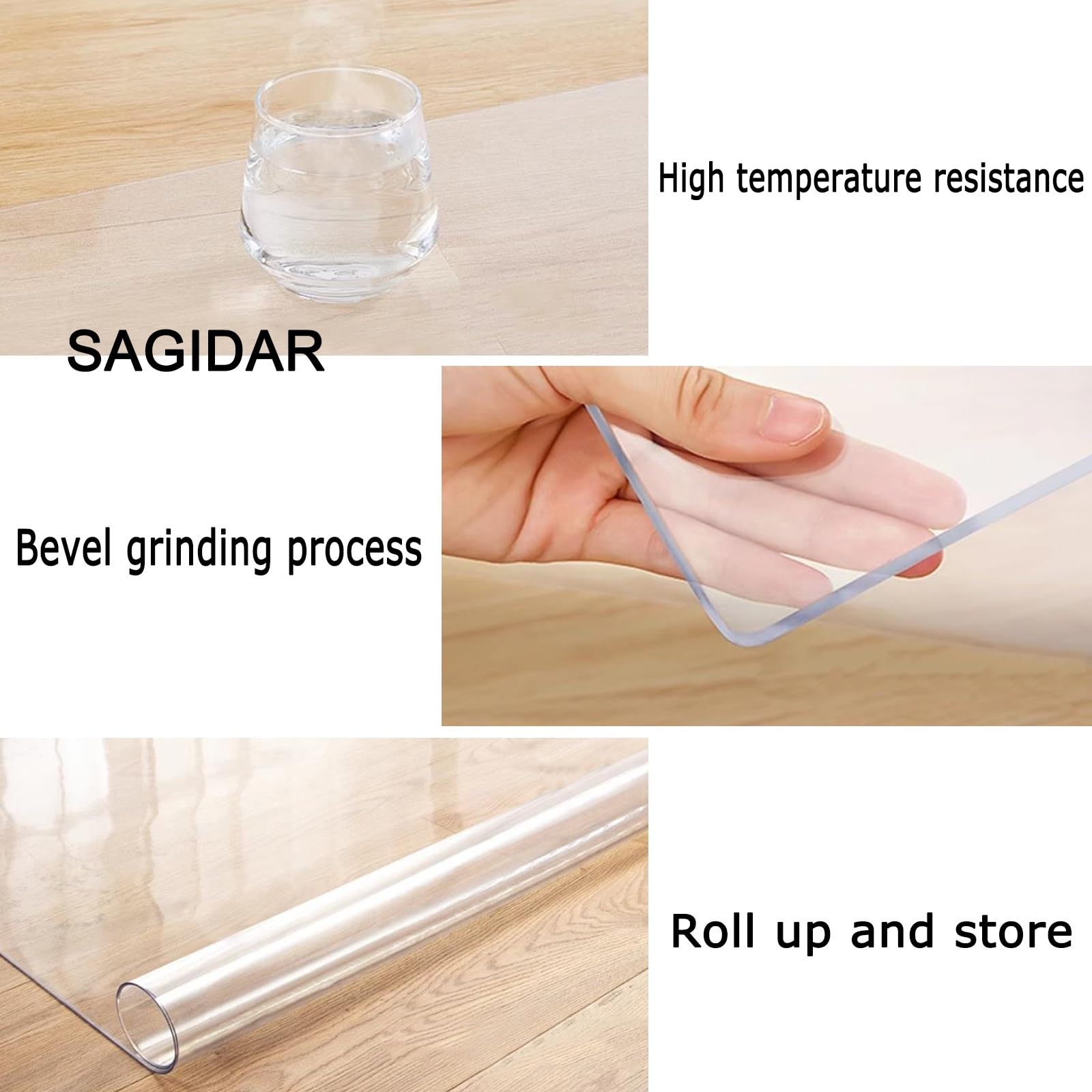 Sottomano Da Scrivania Trasparente Spessore 1.5mm Sicuro E Inodore, PVC Sedia Office Tappeto Prevenire Danni Al Pavimento, Arrotolare E Conservare, Riutilizzabile(120x180cm)