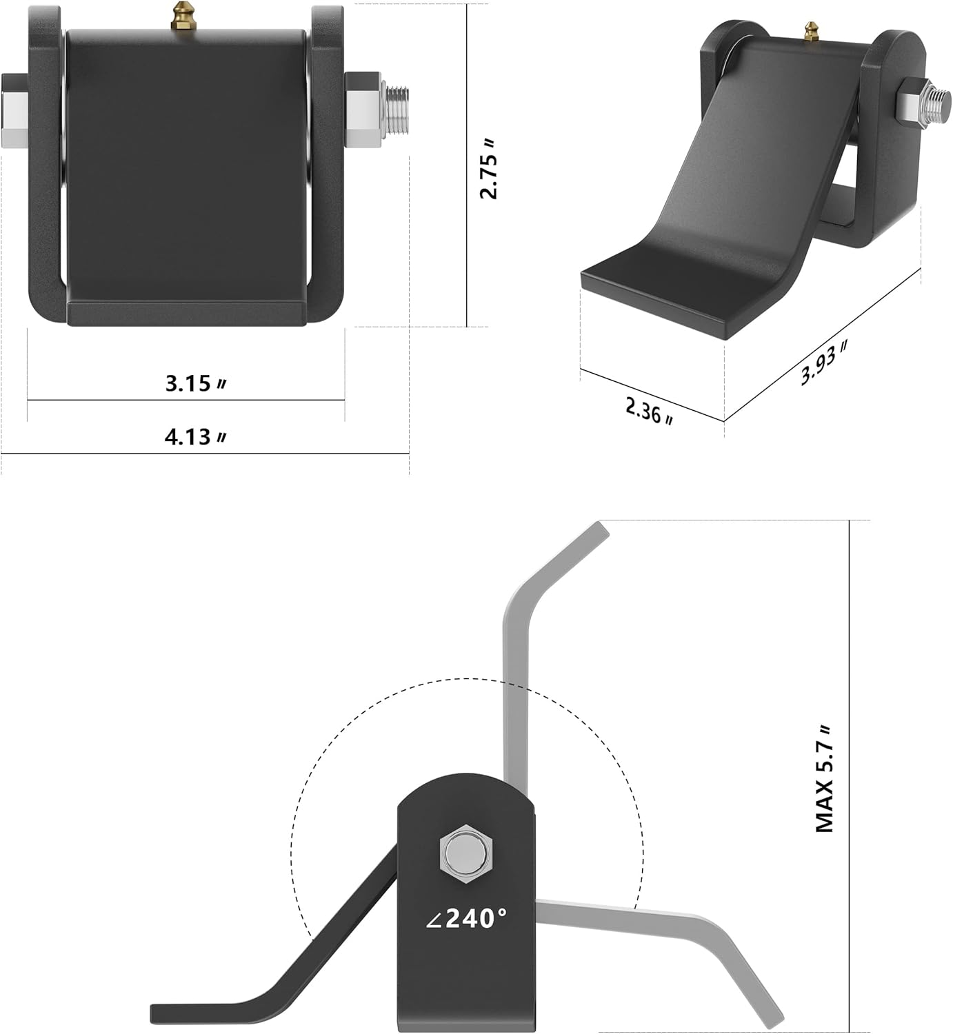 Dump Trailer Tailgate Hinges with Metal bushing & Grease Zerk for Door Gate Body, Weld-on Heavy Duty Greaseable Dump Trucks Hinge Fitting Fold Down Gate/Loading Ramp on Flat Deck Trailer or BBQ Smoker