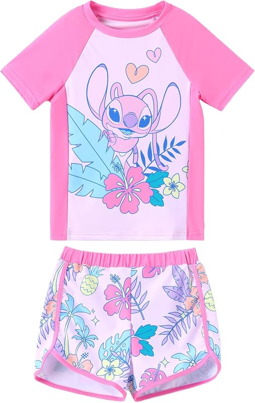 Toddler Girls Two Piece UPF 50+ Swimsuit Rashguard Sets Bathing Suit