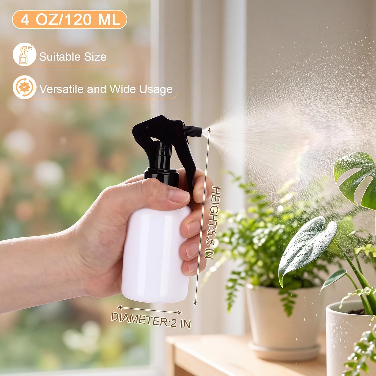 Domensi 30 Pcs 4 oz Empty Plastic Spray Bottle with Black Trigger Sprayer