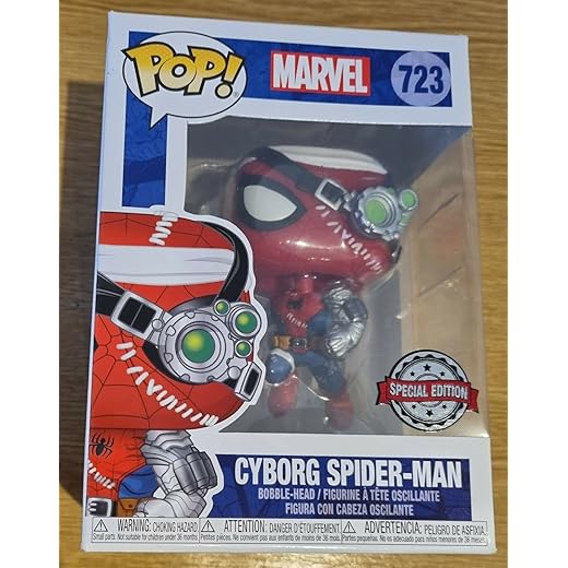 Funko Pop! Marvel Exclusive Spider-Man – Cyborg Spider-Man #723 W/ Free Acrylic Case