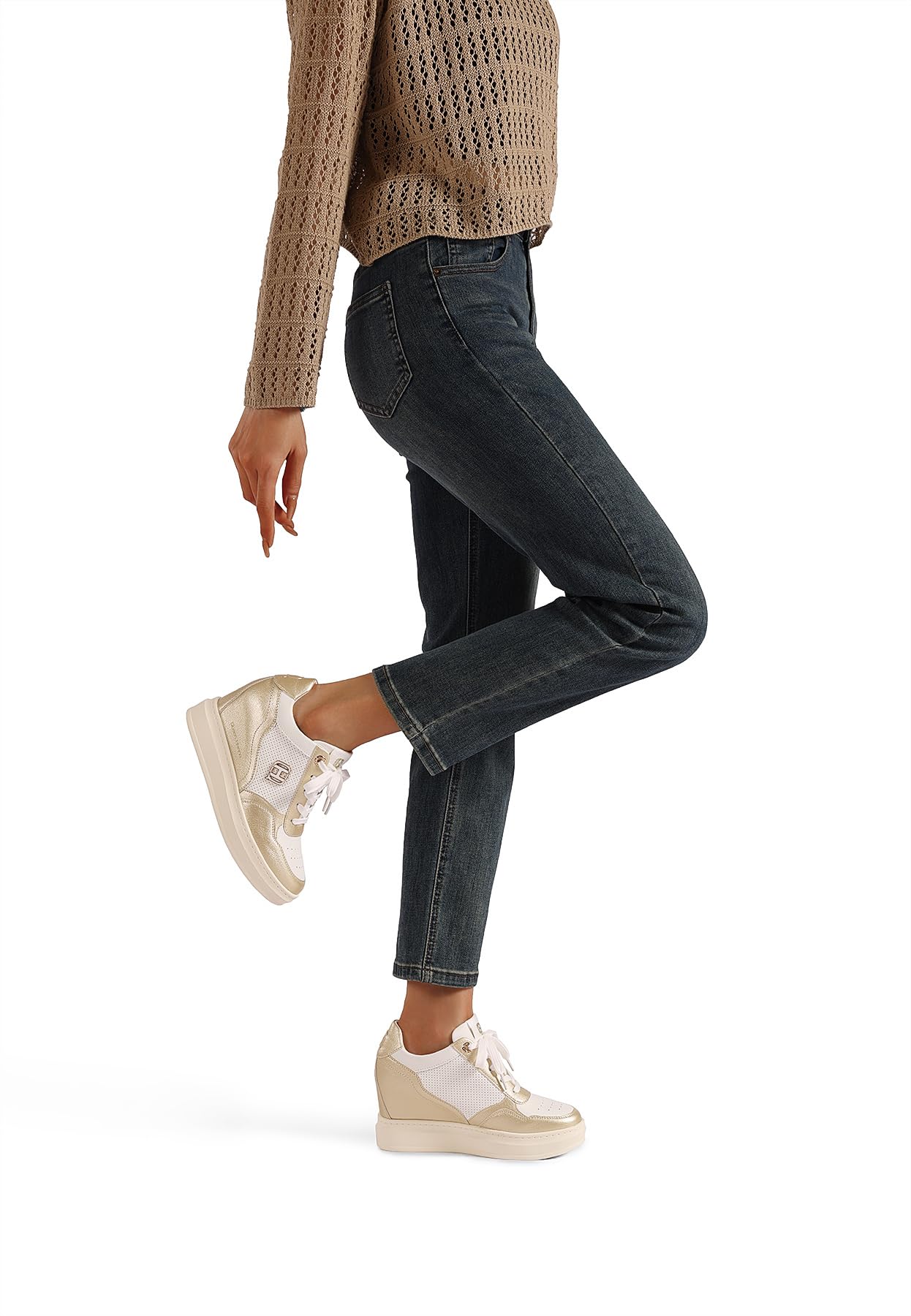 QUEEN HELENA Sneakers Alte con Zeppa Donna X34-42