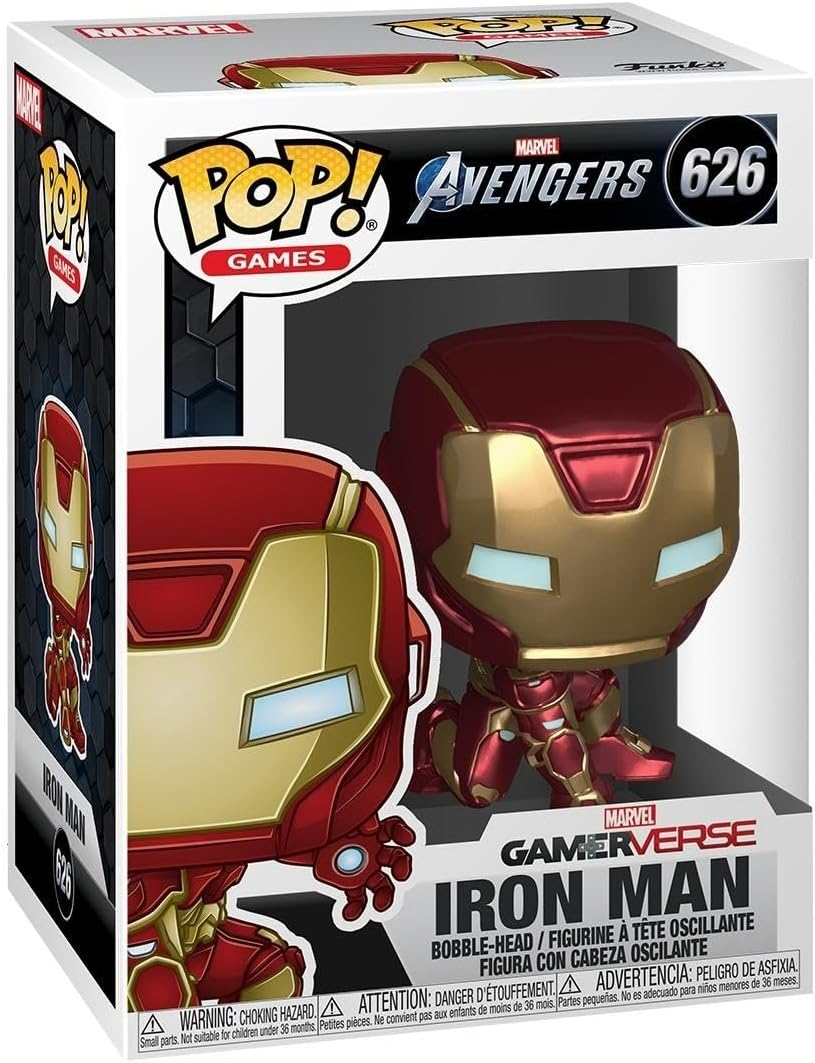 ¡ESTALLIDO! Marvel: Juego de los Vengadores - Iron Man (traje tecnológico Stark) | Mercancía oficial de videojuegos - Figura de vinilo coleccionable para exhibición en estantería - Idea de regalo de cumpleaños para fanáticos y coleccionistas