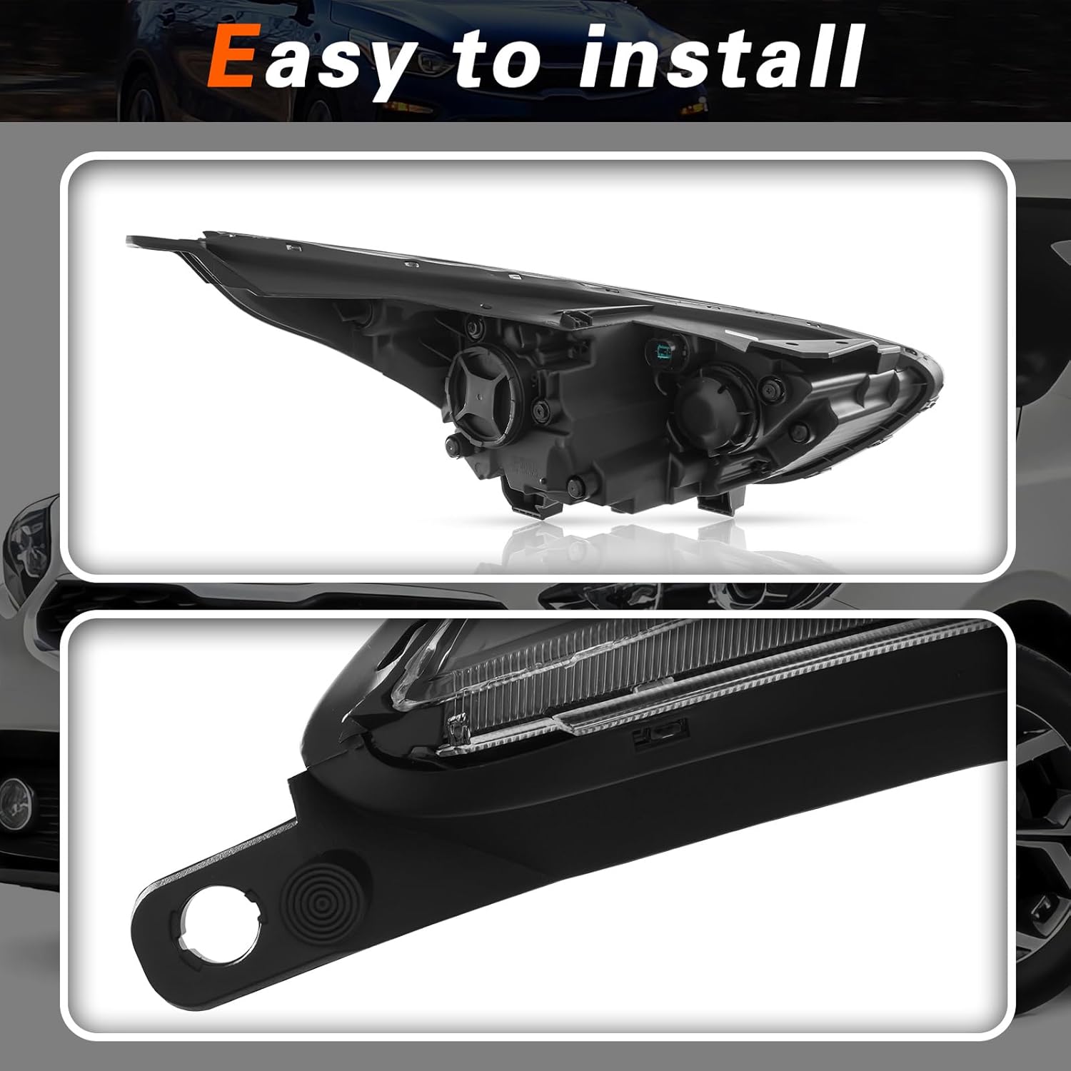 TODO Headlights Assembly Compatible with 2019 2020 2021 Kia Forte, Driver and Passenger Side