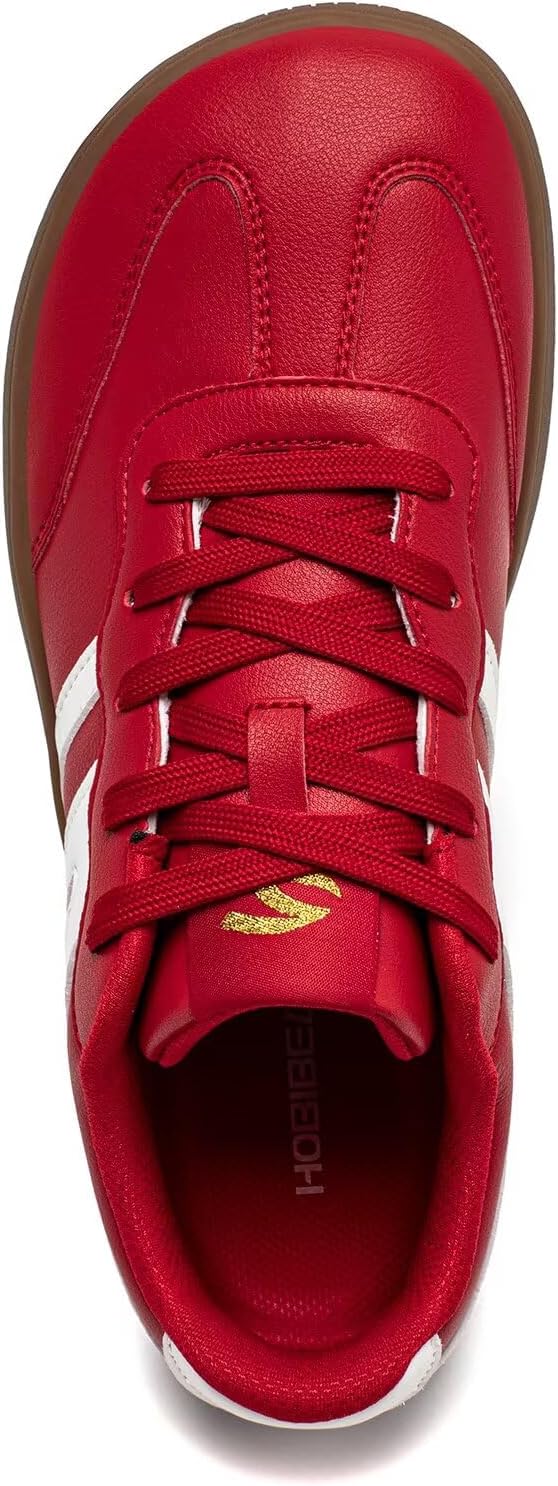 HOBIBEAR Barefoot Shoes Wide Casual Lace Up Retro Leather Fashion Sneakers for Women Men - Image 5