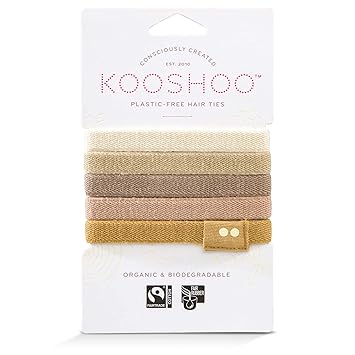 KOOSHOO Blond: Biodegradable Hair Ties In Blond | Plastic-Free, Certified Organic Cotton Hair Elastics For Blonde, Gray And White Hair (Blond)