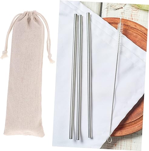 Miniatura 8 de Hemoton 20 estuches de transporte de paja, (longitud 9.8 pulgadas9.8 in), bolsa de viaje para pajitacubiertos y popotes de cepillo de limpieza,