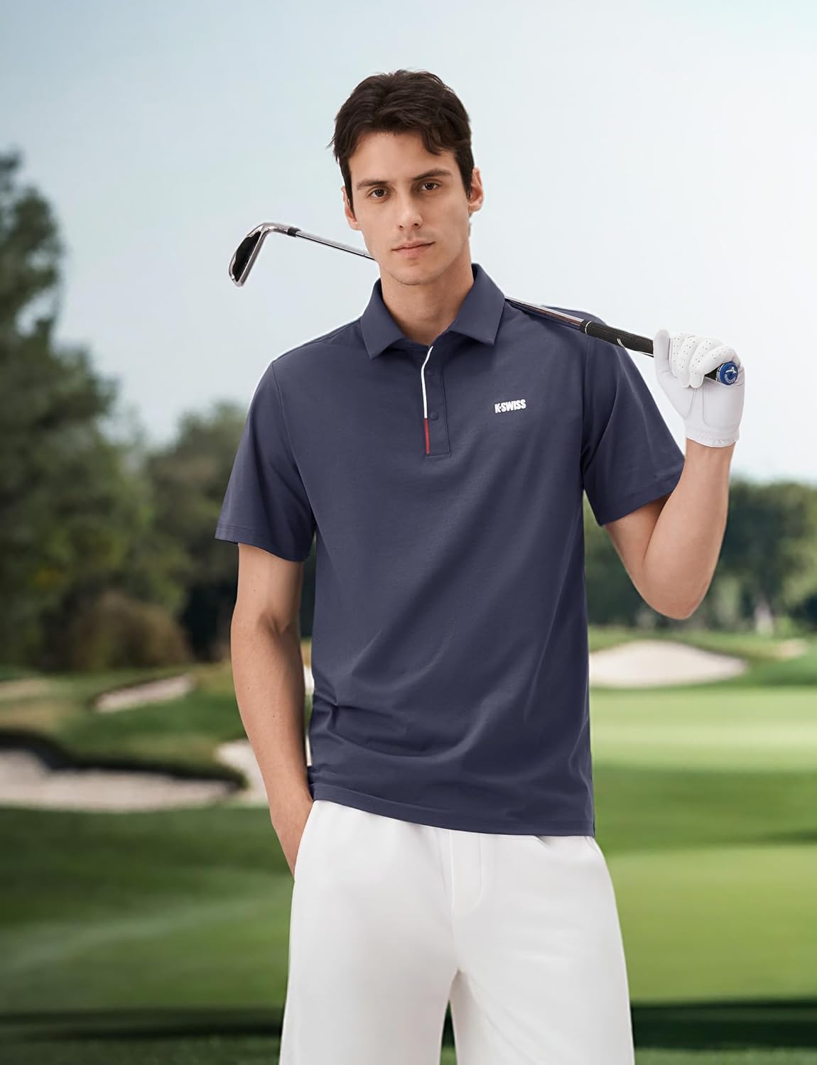 K-Swiss Men's Heritage Suit Collar Polo, Golf Polo Shirts for Men, Casual Short Sleeve Dress Shirt for Work Business - Image 7