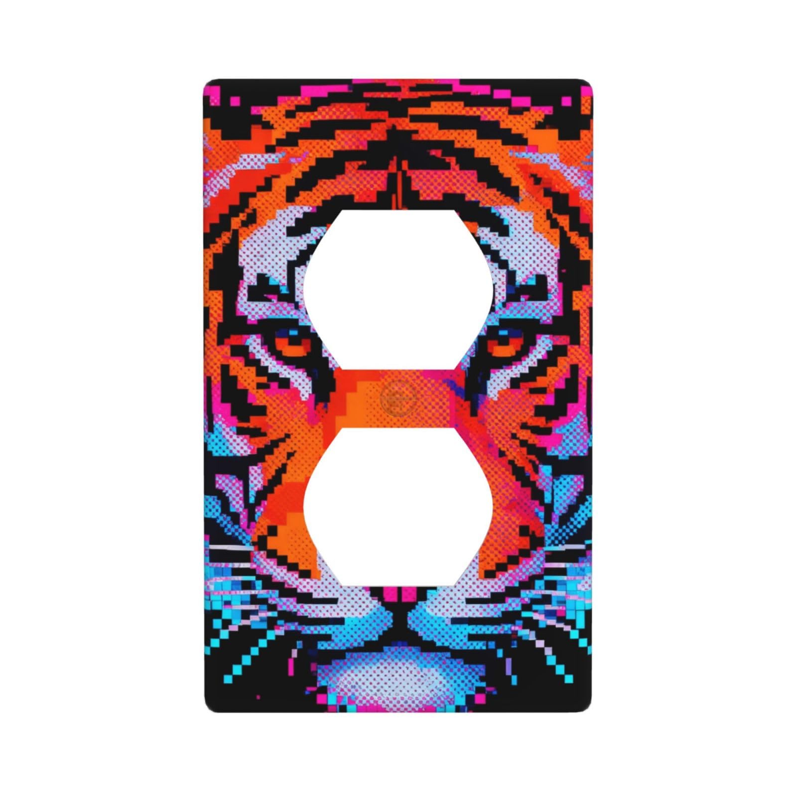 Tiger Head Decorative Switch Plate Cover-Unbreakable Polycarbonate Wall Plate for Home Office, 1 Gang with Screws
