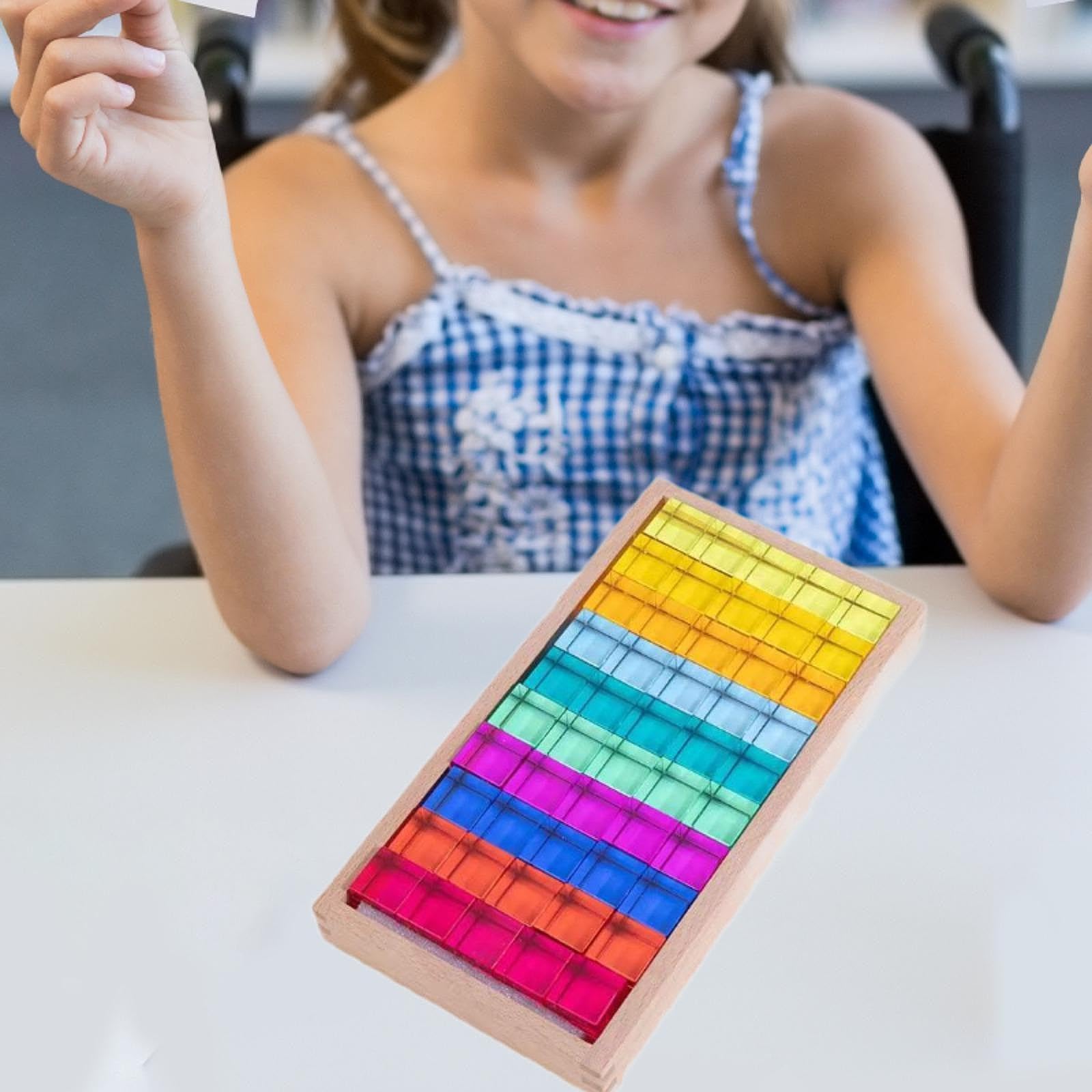 Juego de Bloques Cúbicos, Juego de Bloques de Construcción para Niños, Juguetes Educativos Transparentes