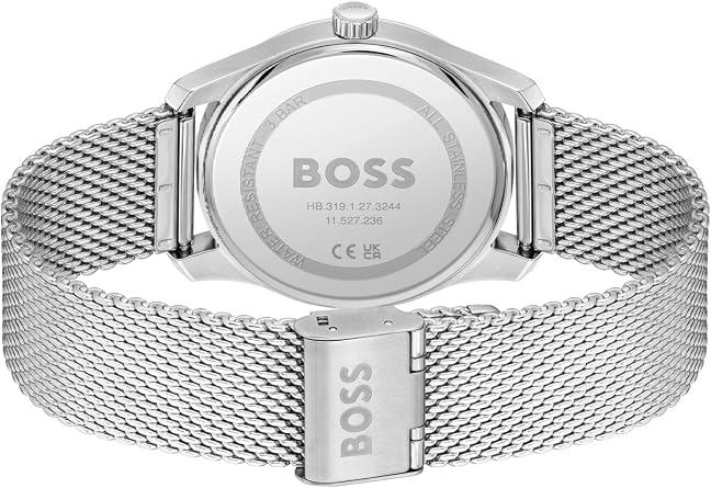 BOSS Analogue Quartz Watch for Men Principle Collection with Leather or Stainless Steel Strap, Available in Black, Brown, Blue, Green and Grey