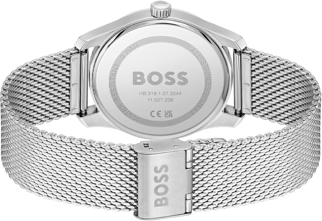 BOSS Analogue Quartz Watch for Men Principle Collection with Leather or Stainless Steel Strap, Available in Black, Brown, Blue, Green and Grey