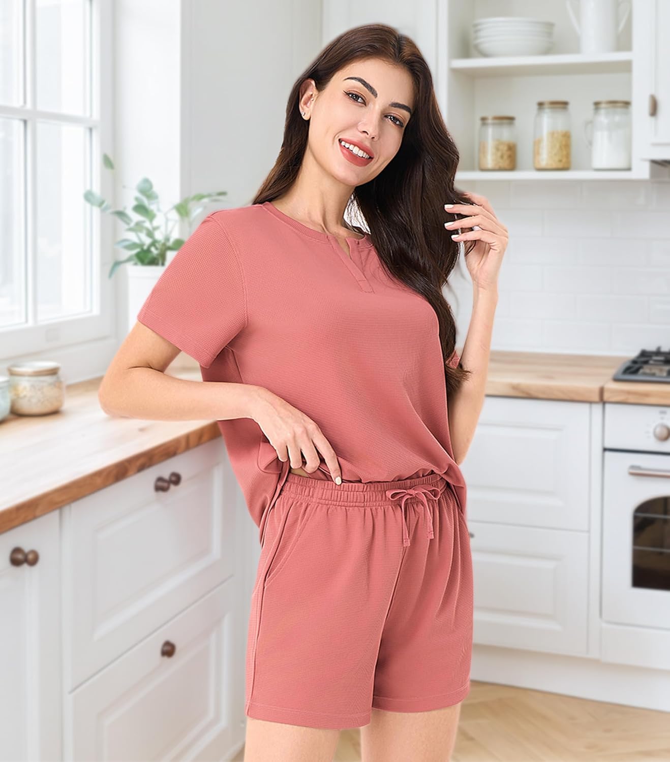 DAVID ARCHY Cute Pajama Sets for Women Summer Sets Women 2 Piece Outfits Comfortable Loungewear Set With Pockets - Image 5