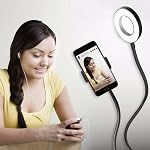 Sokani Lazy Bracket Cell Phone Holder with Selfie Ring Light for Live Stream,Flexible Long Arms Gooseneck Mount, Clamp with LED Selfie Light for Mobile iPhone 7,6/Plus,Samsung,HTC,Huawei