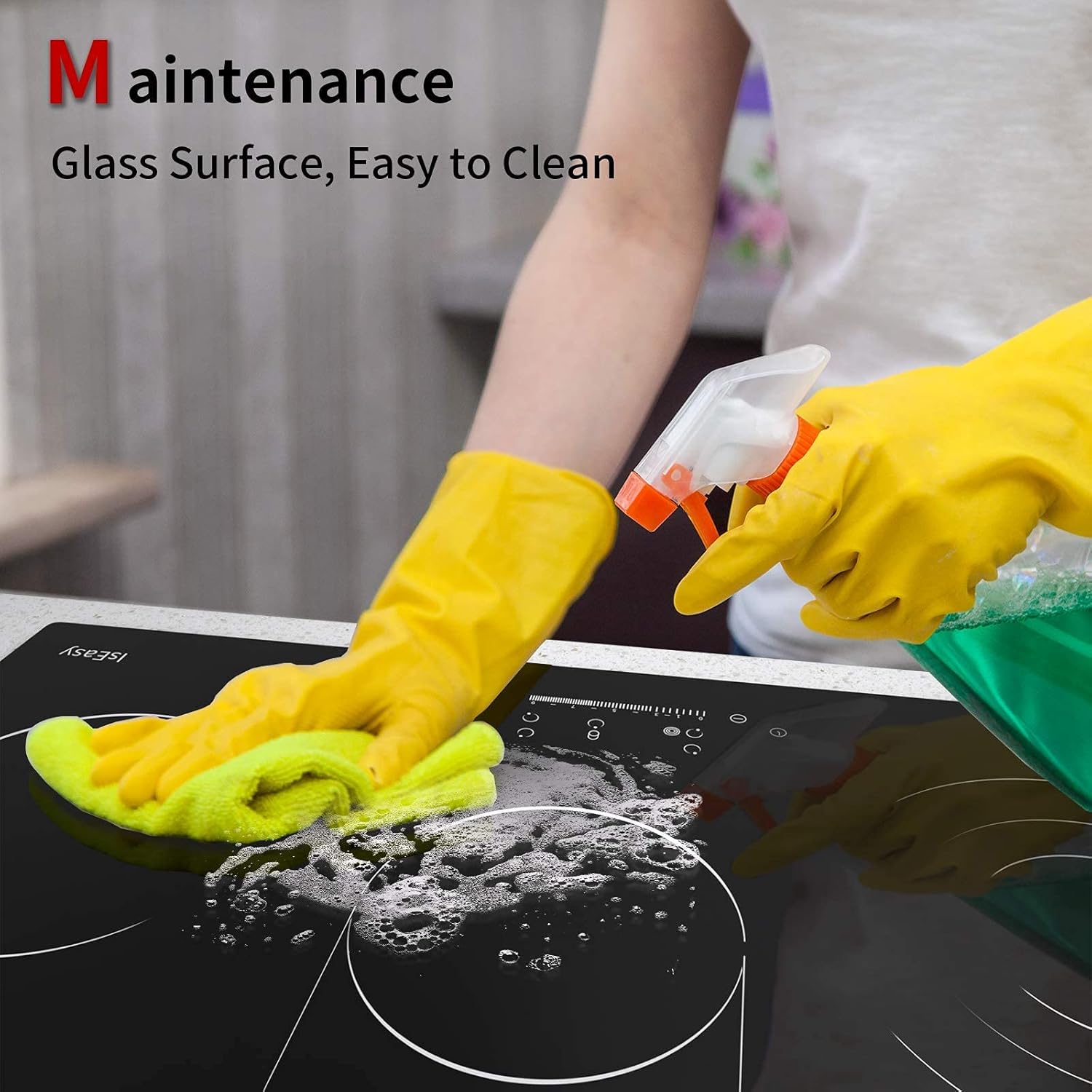 Piastra di cottura in vetroceramica elettrica (8600 W, 5 fuochi, 77 cm, da incasso, automatica, touch, timer, vetro-ceramica) Piastra di cottura in vetroceramica elettrica (8600 W, 5 fuochi, 77 cm, da incasso, automatica, touch, timer, vetro-ceramica)