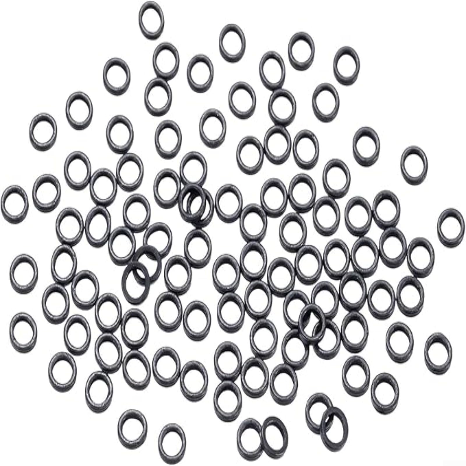 SMZhomeone 100-Pack Stainless Steel Fly Fishing Tippet Rings 25mm Low-Vis Connectors Smooth Edge for Trout Grayling Salmon Crappie Bluegill Anglers Black(2.5MM)