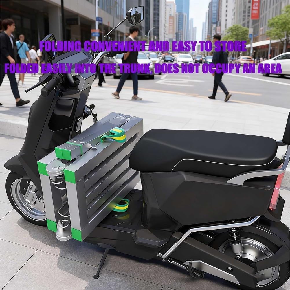 Plataforma Plegable portátil con trampilla, andamio Ajustable, Plataforma de Trabajo Ajustable, Estructura de Acero al Carbono con Capacidad de Carga de 400 kg, Escalera y Plataforma multius