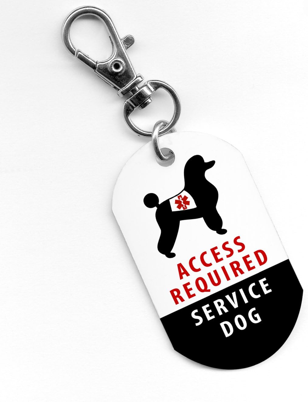 Creative Clam Service Dog Poodle Ada Access Required Alert 1 X 2 Inch Aluminum Dog Tag