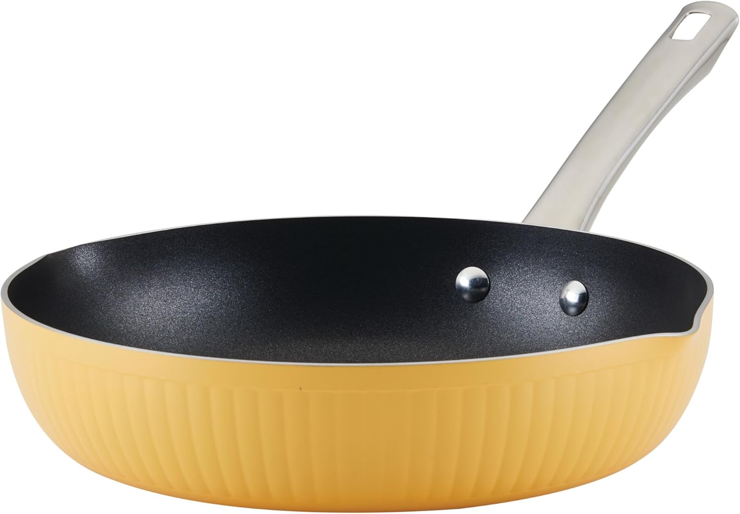 Farberware Style Nonstick Cookware Frying Pan/Skillet with Pour Spouts, Dishwasher Safe, 11.25 Inch - Yellow