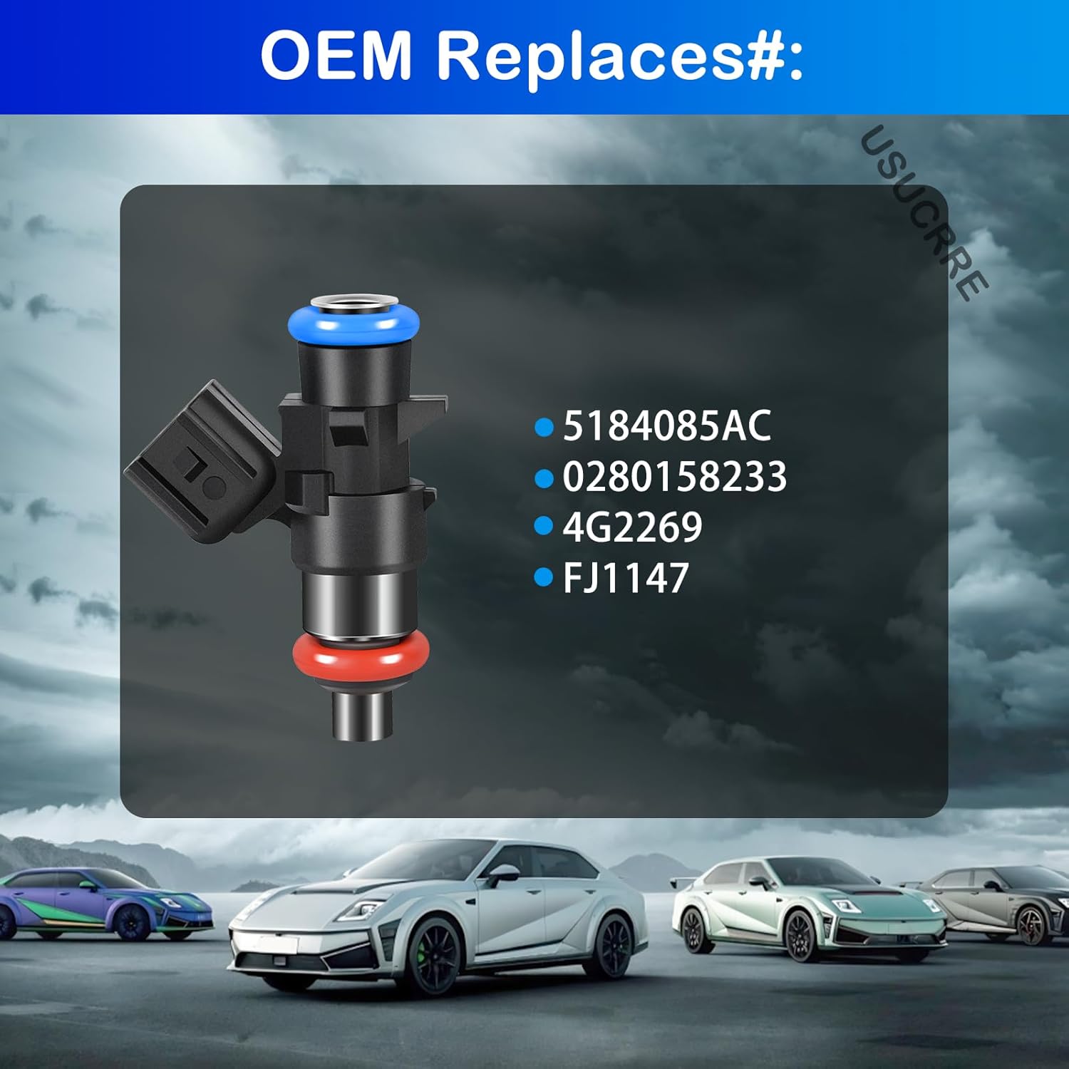 Upgraded Fuel Injectors Compatible with Chrysler 200/300 2011 2012 2013 2014 2015 2016 2017,for Dodge Avenger 2011-2014,for Jeep Wranger 2012-2017 6 Pack Injectors 0280158233