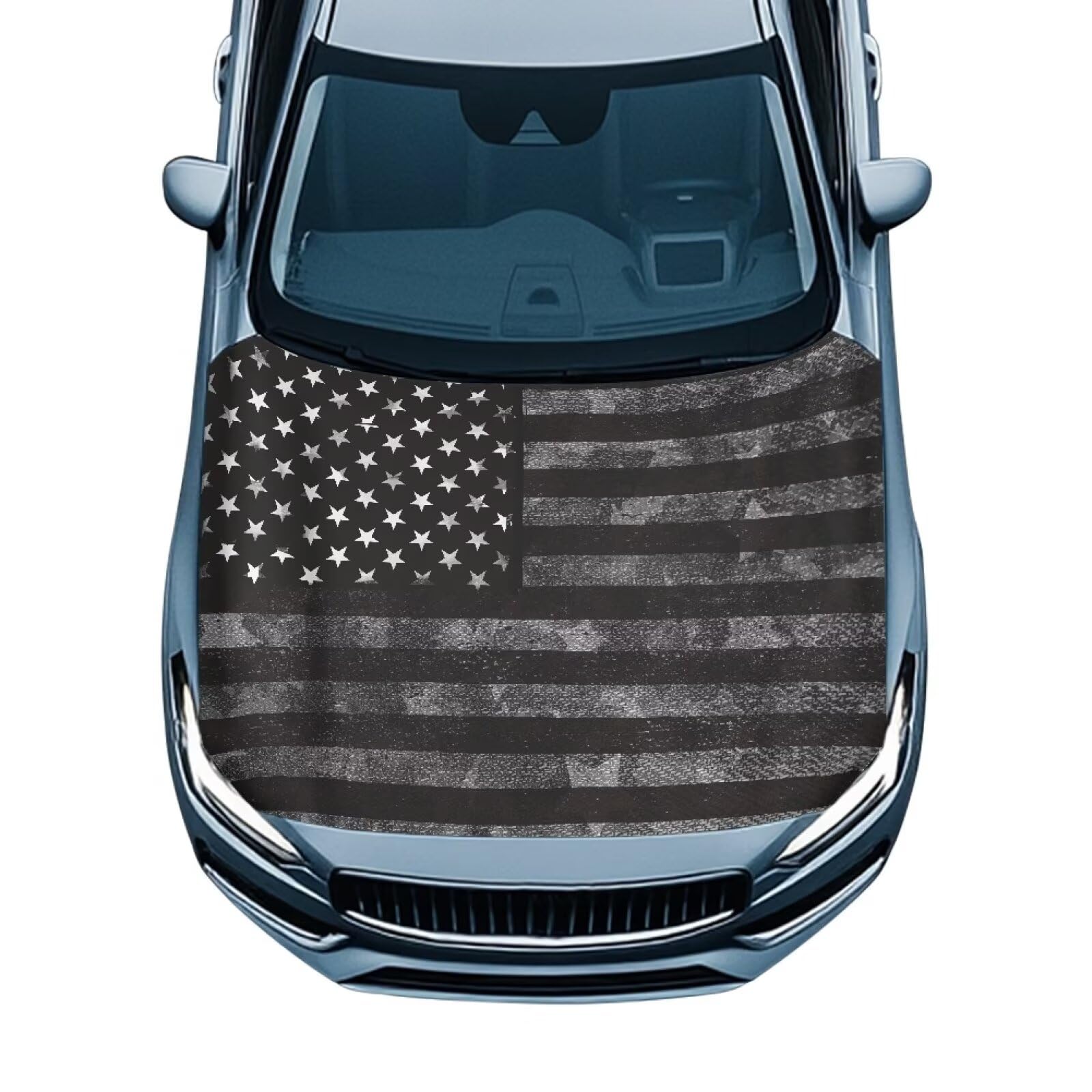 Car Hood Vent Cover,A Weather-Resistant Windshield Snow Cover with Sandy American Flag Design for Trucks,Cars,SUVs,or Vans