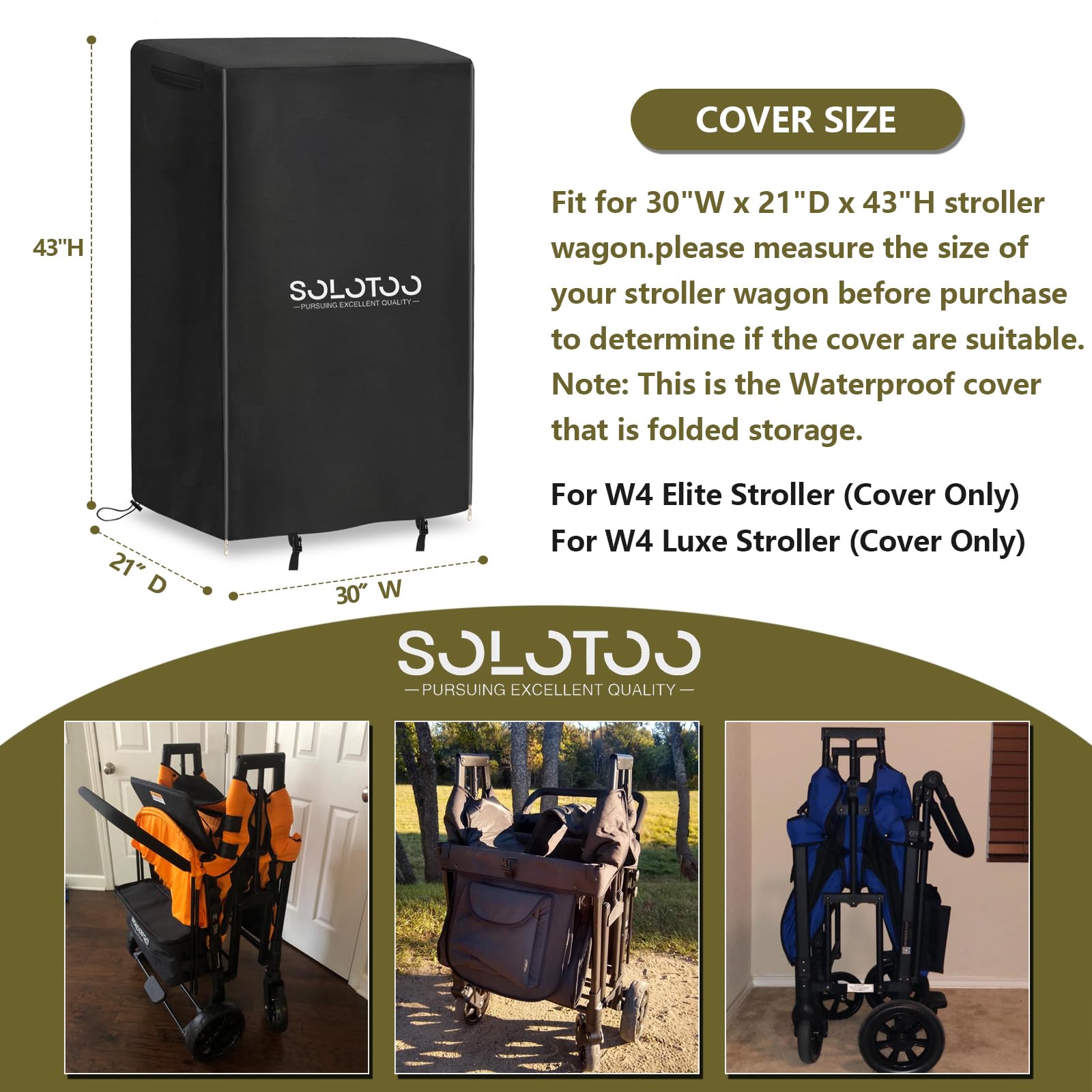 Copertura per passeggino Wagon da viaggio, impermeabile, pieghevole, per passeggino W4 Elite e passeggino W4 Luxe (solo copertura)