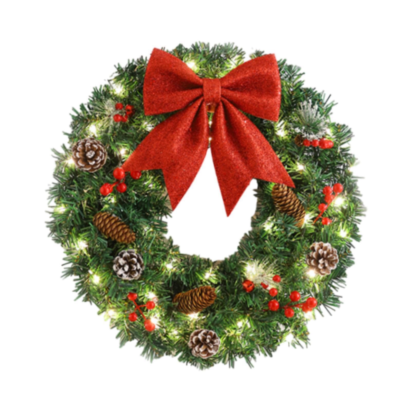 PIXZCSA Christmas Front Door Wreath Winter Outdoor Decoration Beautiful Garland Craft For Charming Festive Seasons Winter Wreath Artificial Ornament Festival