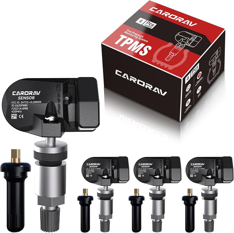 TPMS Sensor Pre-Programmed Tire Pressure Monitoring Sensor for Ford Lincoln | 433MHz Fit for Ford Ecosport F150 F550 Fusion Mustang, Lincoln MKC MKX MKZ, Replaces FR3Z1A189B F2GZ1A189B 4PCS