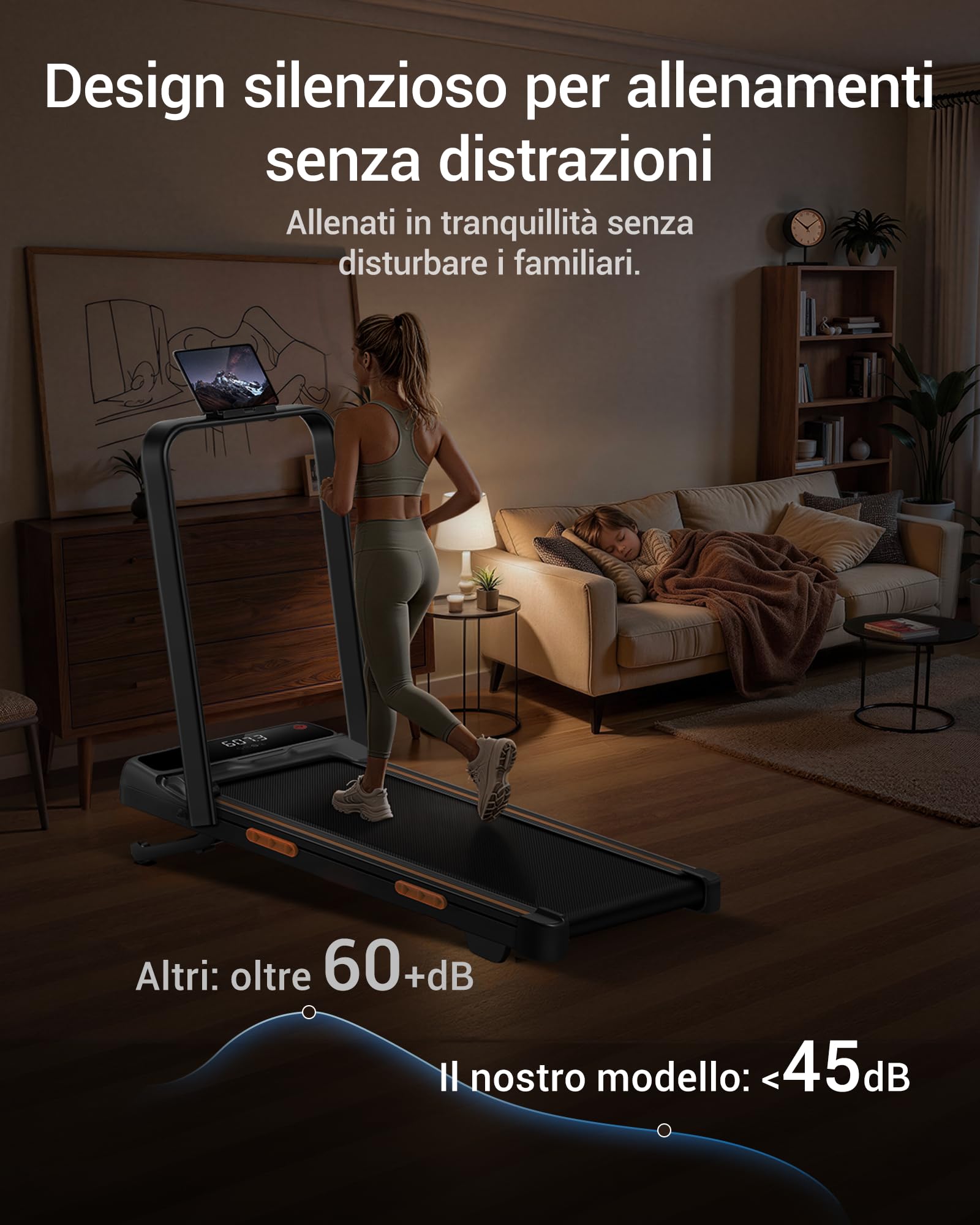UMAY Tapis Roulant con Inclinazione 20% Automatica, Tapirulan 12KM/H | Tapis Roulant Elettrico Pieghevole, Tapirulan da Casa 3.0HP con Display LED