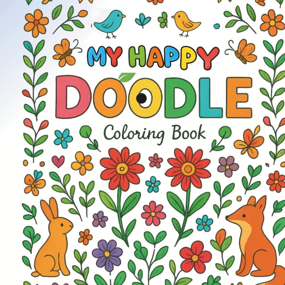 My Happy Doodles Coloring Book for Kids Ages 4–10: Inspire Young Artists with Playful Line Art and Whimsical Designs