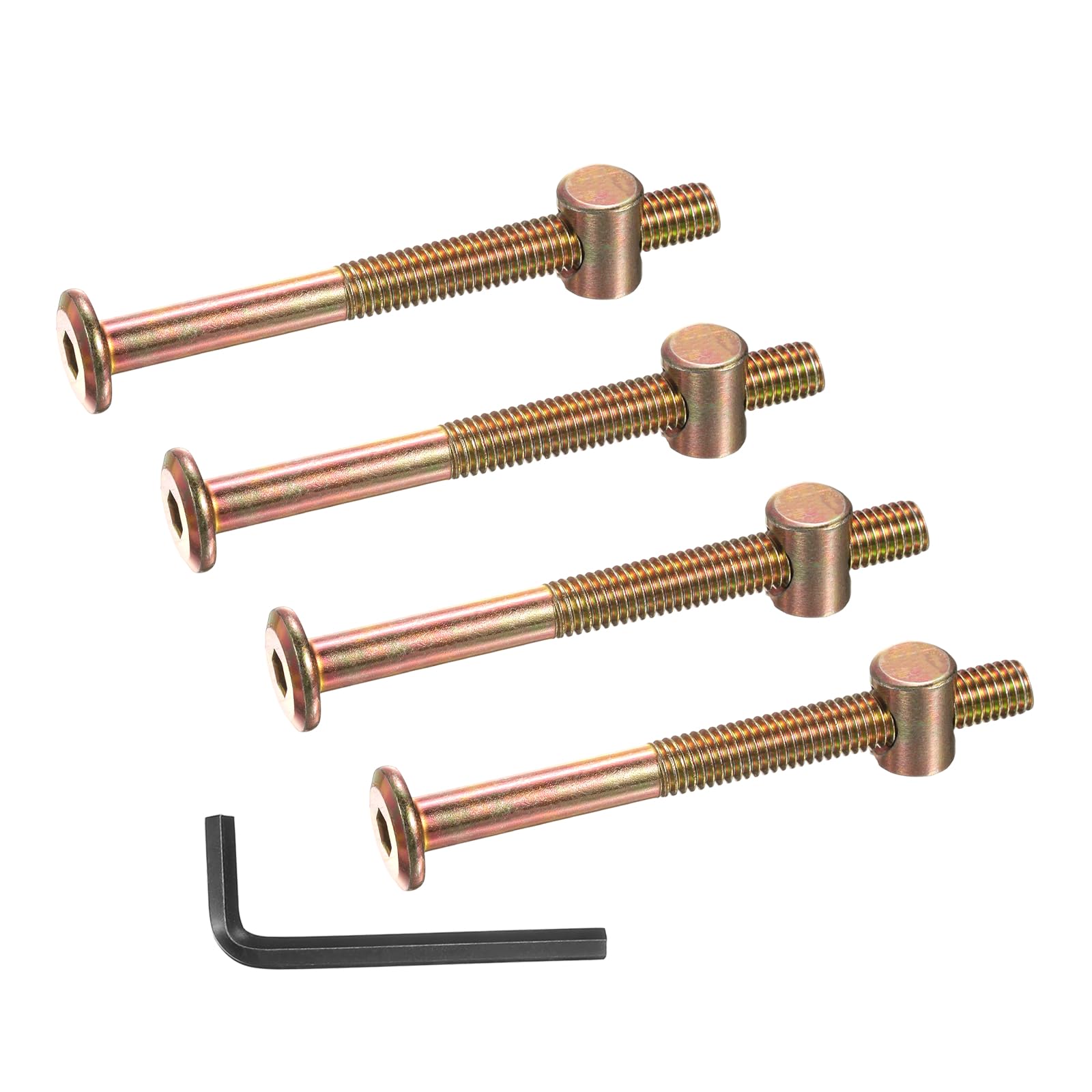 PATIKIL 4 Set Bunk Bed Bolts and Nuts Kit, M8x85mm Furniture Bolts Hex Drive Socket Cap Hardware Replacement for Beds Headboards Chairs