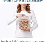 Shazo 2 Pack (2.5L / 15.4 oz) Cereal Storage Containers - Bpa-Free Airtight Food Storage Containers with Lids, BPA-Free Plastic Cereal Dispenser for Pantry, Rice, Flour, Sugar & Pasta