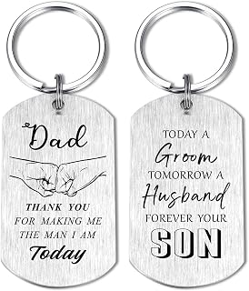 Alotozo Father of the Groom Gift from Son - Wedding Day Keychain for Dad from Groom - Sentimental Gift for Groom's Dad