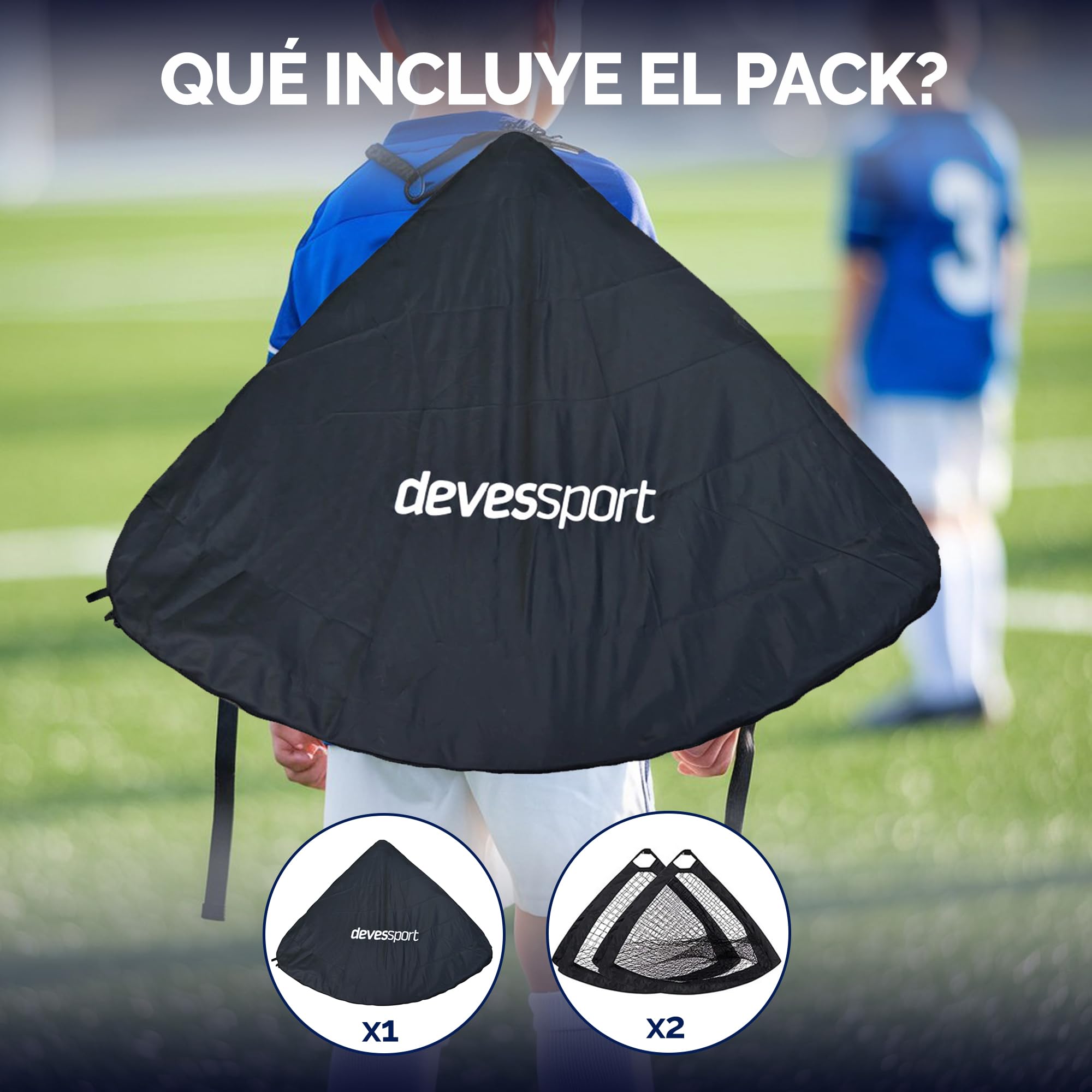 DEVESSPORT 2 Porterías Fútbol Niños | Porterías de Fútbol para Niños Exterior e Interior | Porterías Infantil Plegable y Resistente | Porterías de Fútbol para Niños Fácilmente Trasnportable