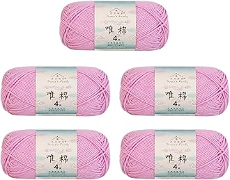Susan's Family 4 ply 60% Cotton 40% Acrylic Yarn - Soft & Durable - 5 x 50g (1.76oz) - 655 Yards for Knitting & Crocheting - Baby Blankets, Amigurumi, Sweaters & More
