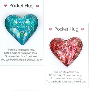 A Little Pocket Hug Heart Mini Cute with Pocket Hug Card Hug Token Decoration Special Present Keepsake Envelope Ornament Gift for Encourage Birthday Mothers Day Valentine Thanksgiving