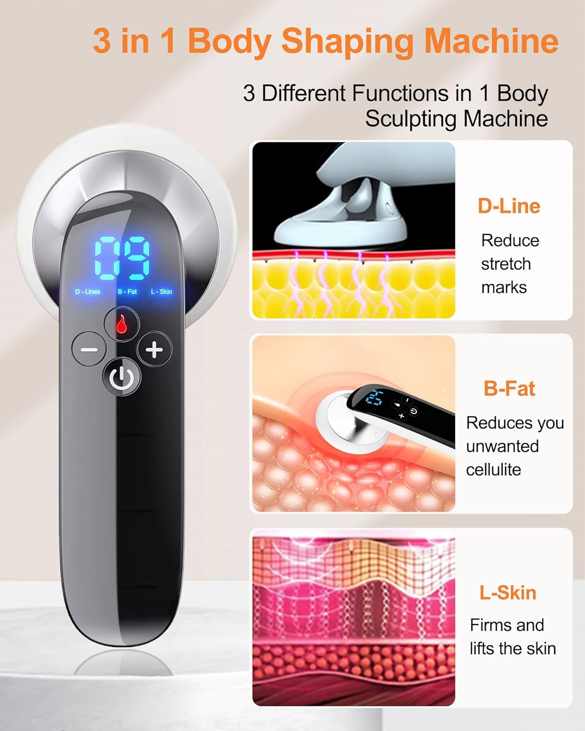 Body Sculpting Machine - Professional Cordless Handheld Body Shaping Massager Tool - Suitable for Belly, Waist, Arms, Leg, Home Tool for Women - Image 3