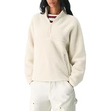 Aimiray Womens Quarter Zip Fleece Pullover Fuzzy Sherpa Jacket