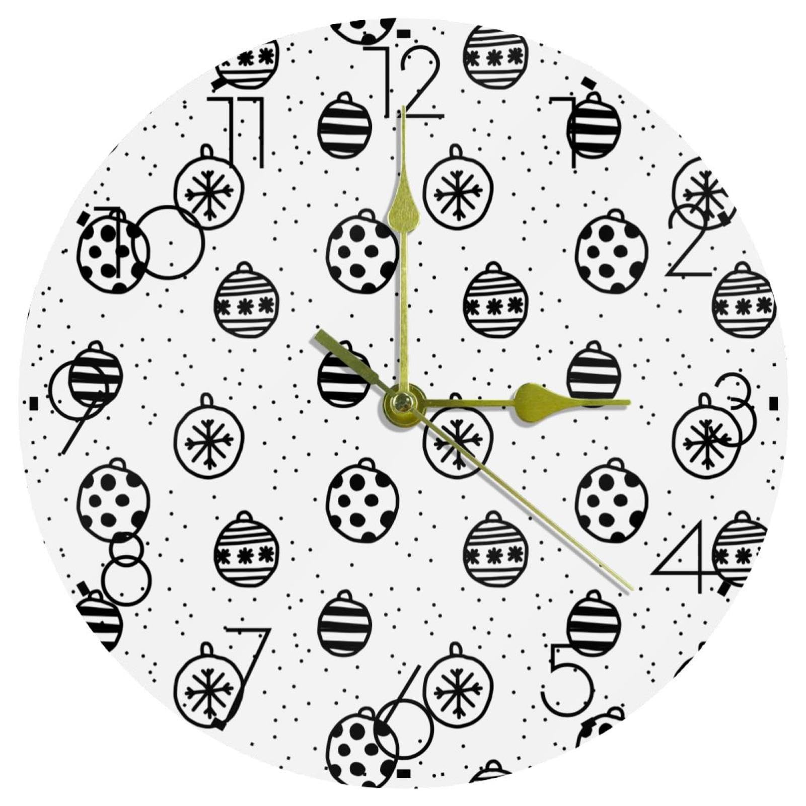 Horloge murale sans tic-tac à piles en acrylique décorative