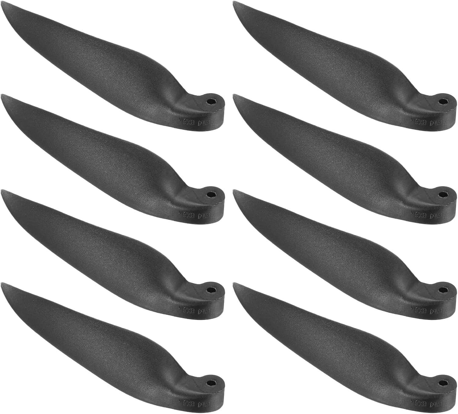 MECCANIXITY RC Glider Propeller Replacement Prop Blades, 8x6 Inch RC Folding Propeller Nylon Blades Parts for Spinner D28-D48mm Glider Airplane Prop Replacement(Black, 4 Pairs)