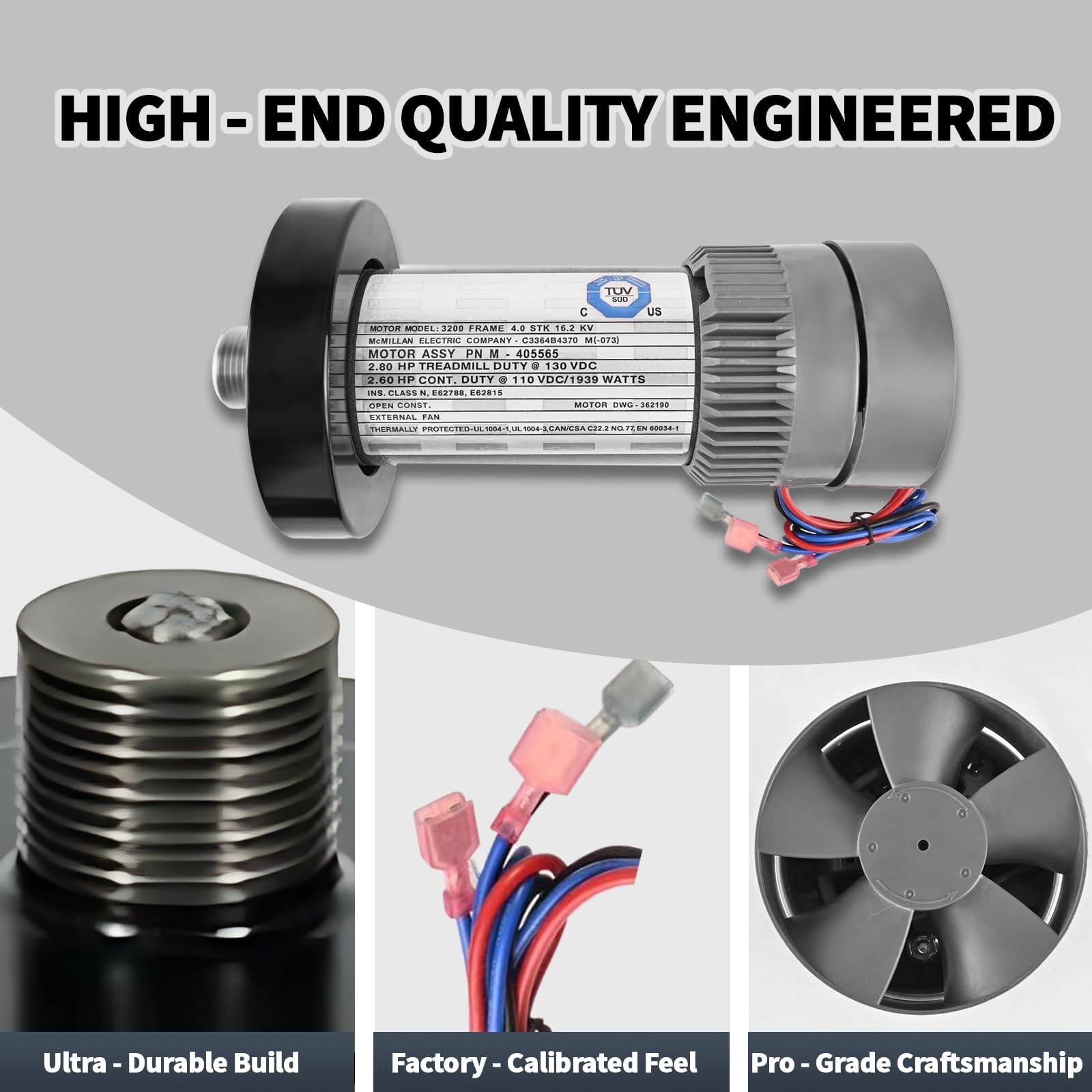Amazon.com : Treadmill DC Drive Motor with Flywheel, M-405565 130V