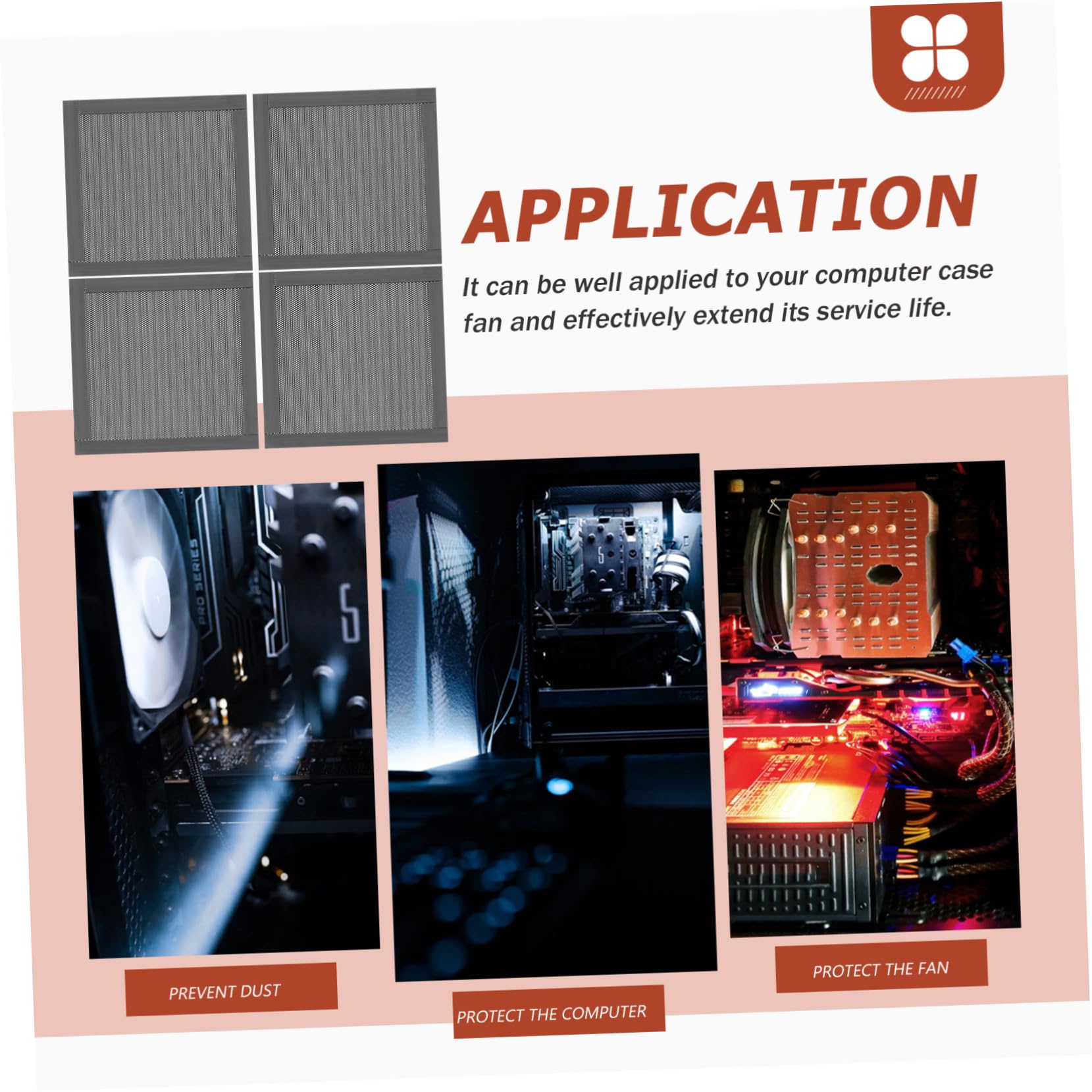 NUOBESTY 3 Set Antipolvere Per Ventole Telaio Magnetico Facile Installare Protezione Durevole E Traspirante Per Raffreddamento Computer 5 Pezzi*3