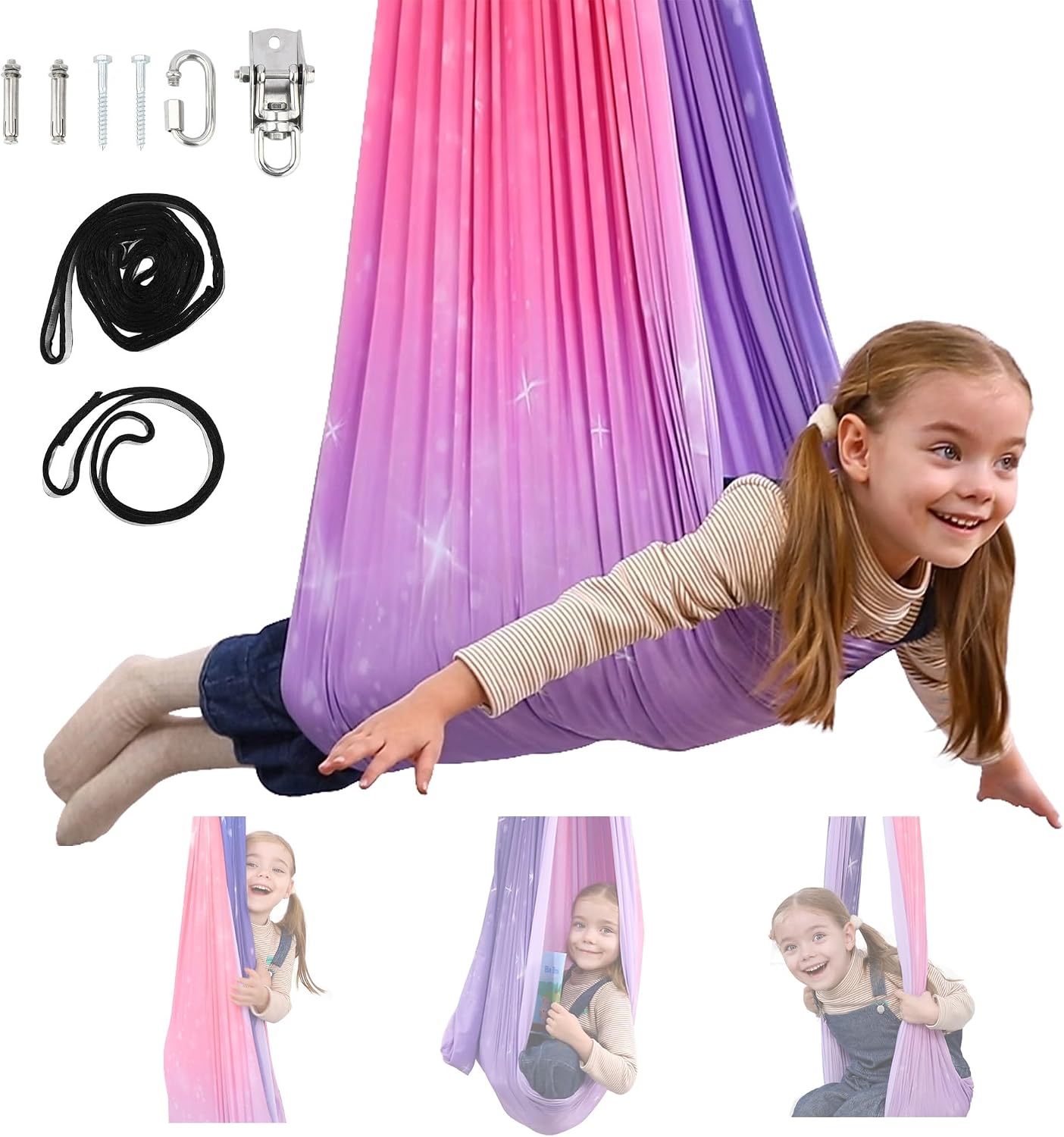 Sensory Swing Indoor Outdoor for Kids, Therapy Swing for Kids, Swing Hammock for Child &amp; Adult with Autism, Sensory Joy Therapy Swing for Kids Joy
