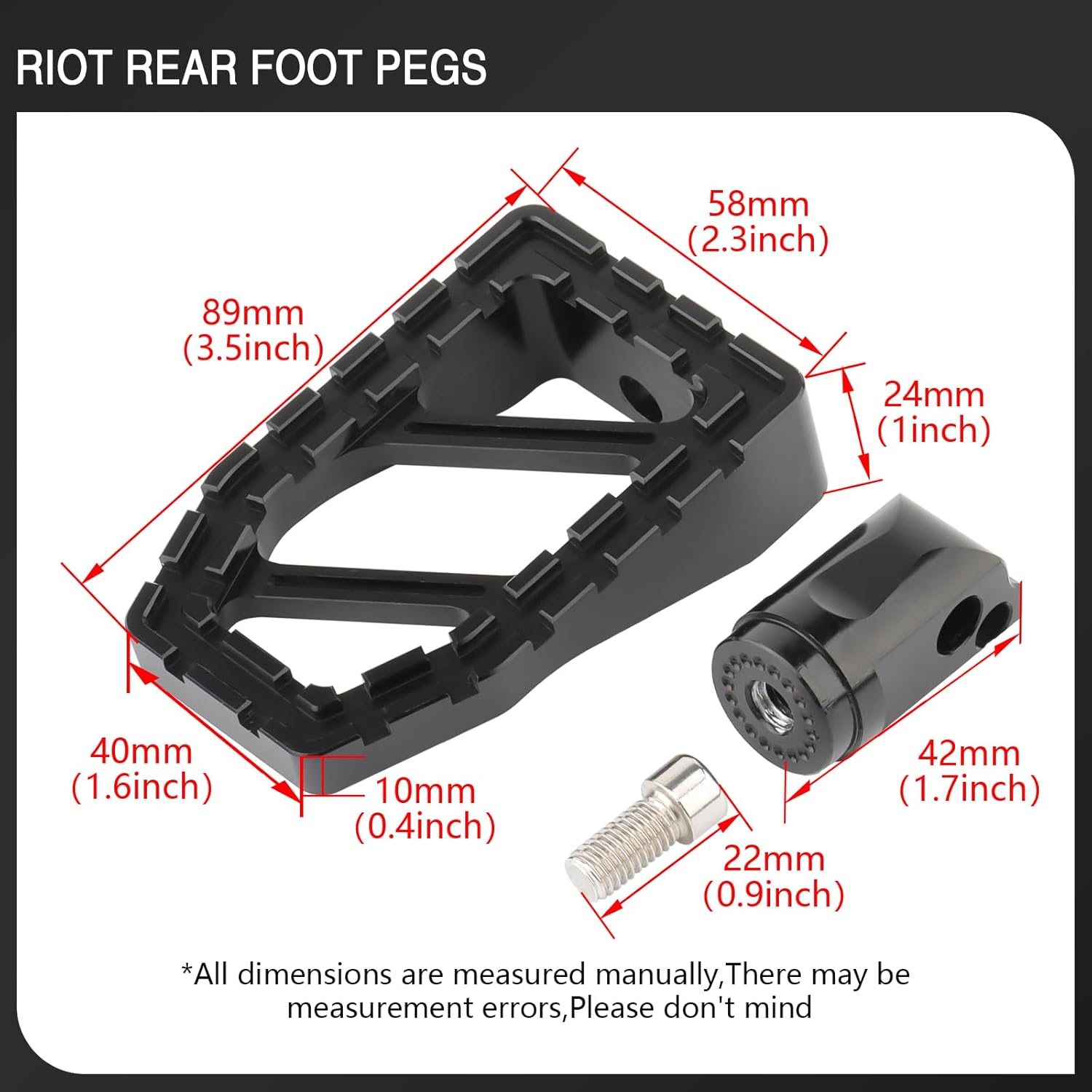 Motorcycle Foot Pegs Riot Rear Passenger Pegs Footrests for Harley 2018-later Softail Fat Boy FLSB Street Bob FXBB Breakout FXLRS Fat Bob Low Rider FXLR Softail Slim FLHSC 114
