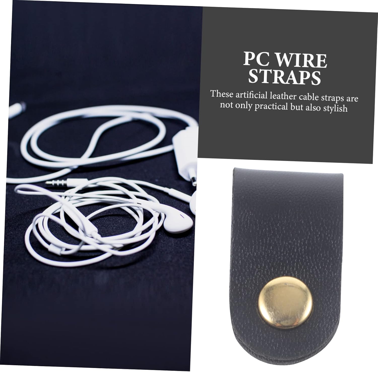 DOITOOL 25pcs Faux Straps for Headphones and Cables and Reusable Wire Organizers for Compact Design for Easy Storage