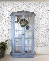 CiCiwind Öntapadós Tapéta Fehér Virágmintás 41x300cm Vízálló PVC Bútorfólia Faldekoráció Szekrény Bútor Felújításhoz 9